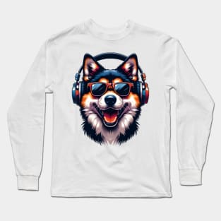 Canaan Dog as Smiling DJ in Japanese Art Style Long Sleeve T-Shirt